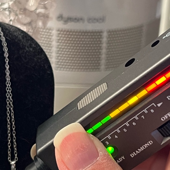 Elegant 3 stone Rainbow Blue Moissanite Pendant on Sterling Silver Necklace - Picture 10 of 12